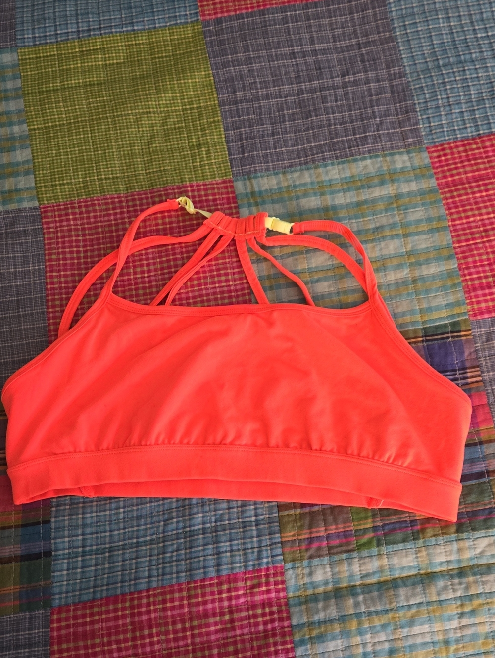 Maurices Neon Coral Strappy Sports Bralette
